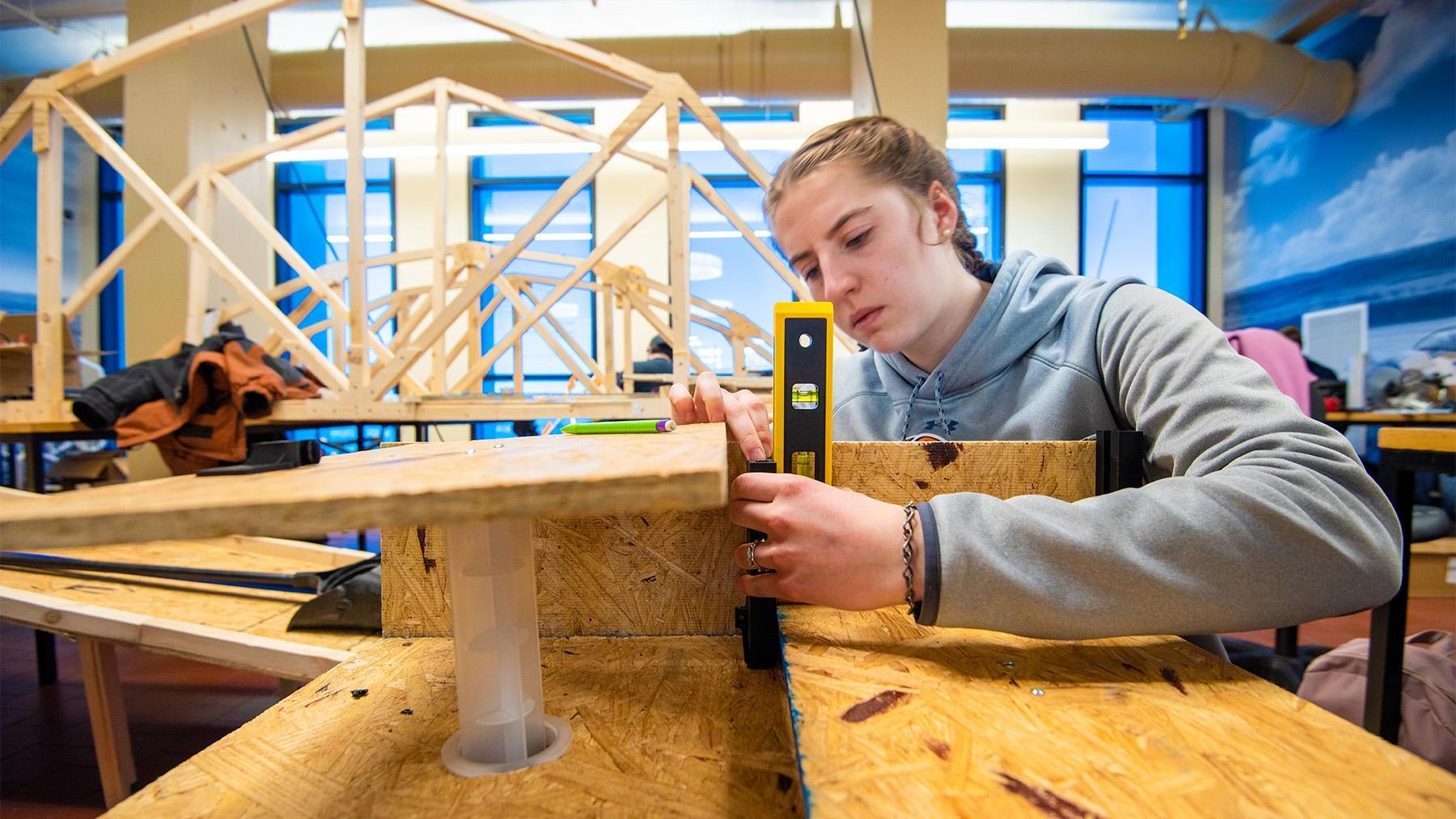 Engineering students in the workshop